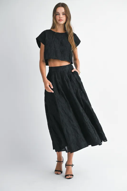 MIESHA CROP TOP AND MIDI SKIRT SET made by MABLE