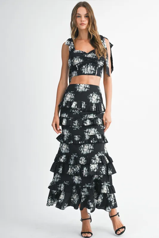 EMELY TUBE TOP RUFFLE SKIRT SET made by MABLE