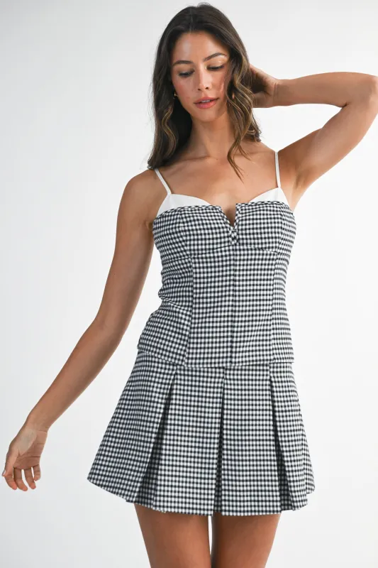 GEORGINA GINGHAM TOP SKIRT SET made by MABLE