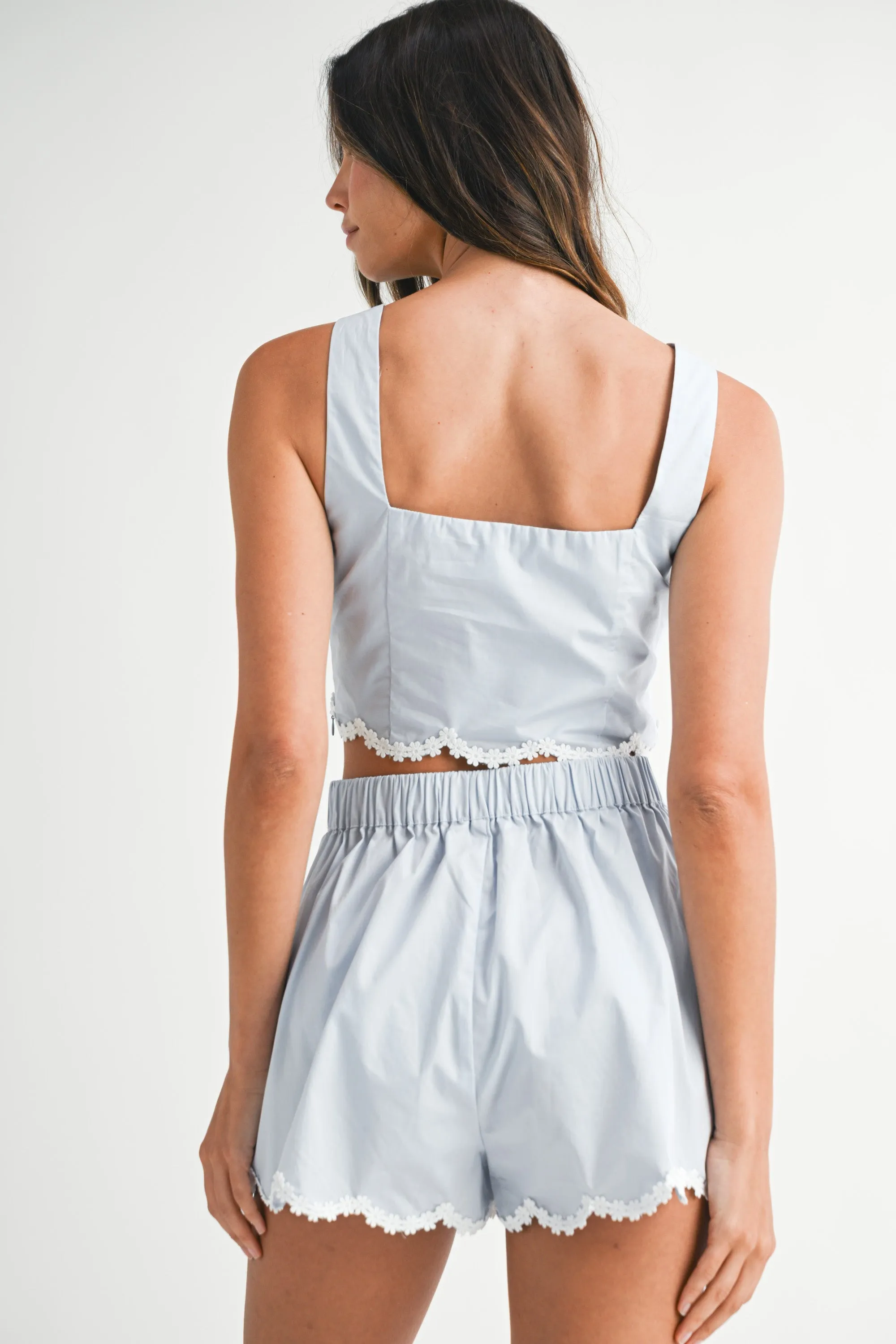 NASTIA SCALLOP LACE DETAIL TOP AND SHORTS SET sold by MABLE product image thumbnail 3