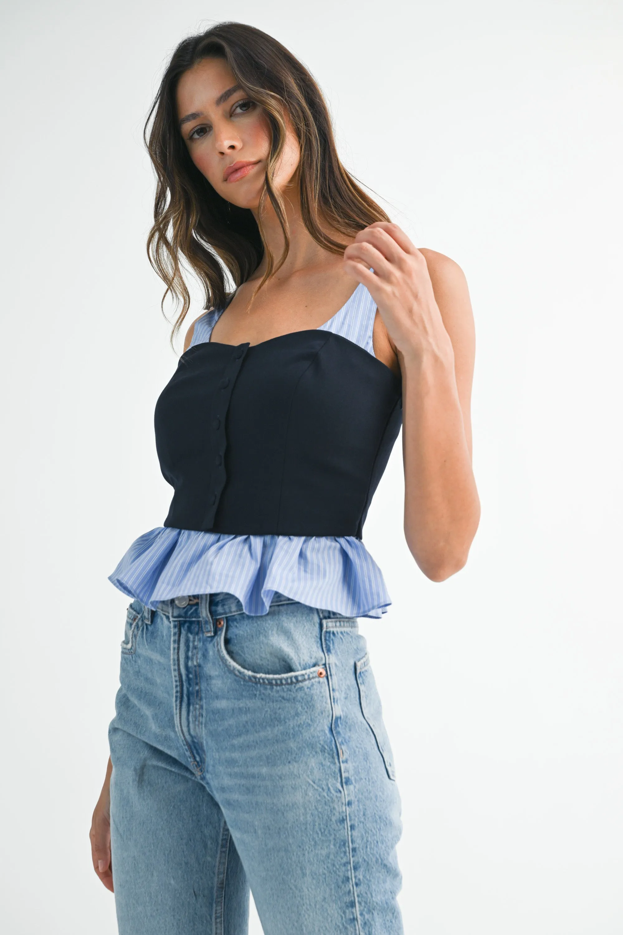 MARKEE STRIPED CONTRAST SLEEVELESS TOP sold by MABLE product image thumbnail 2