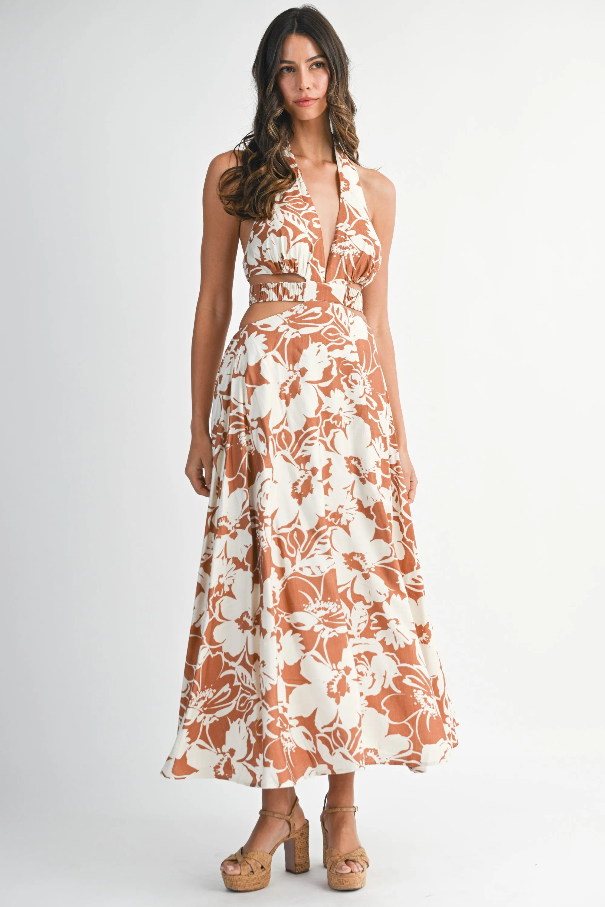 SOPHRONIA FLUNGING NECK LINE MIDI DRESS sold by MABLE