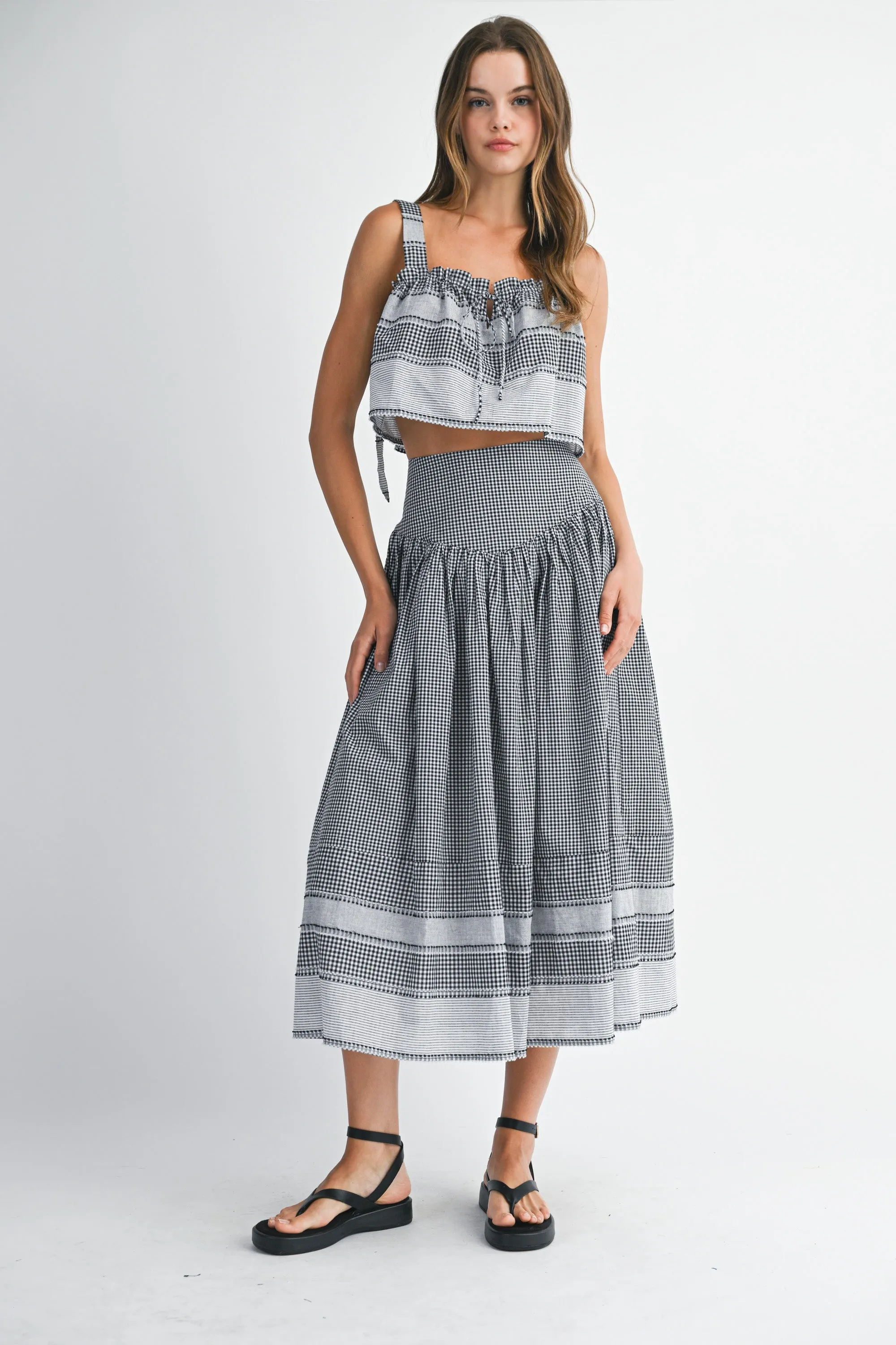 CARLA BOADER STRIPED TOP AND MIDI SKIRT SET sold by MABLE