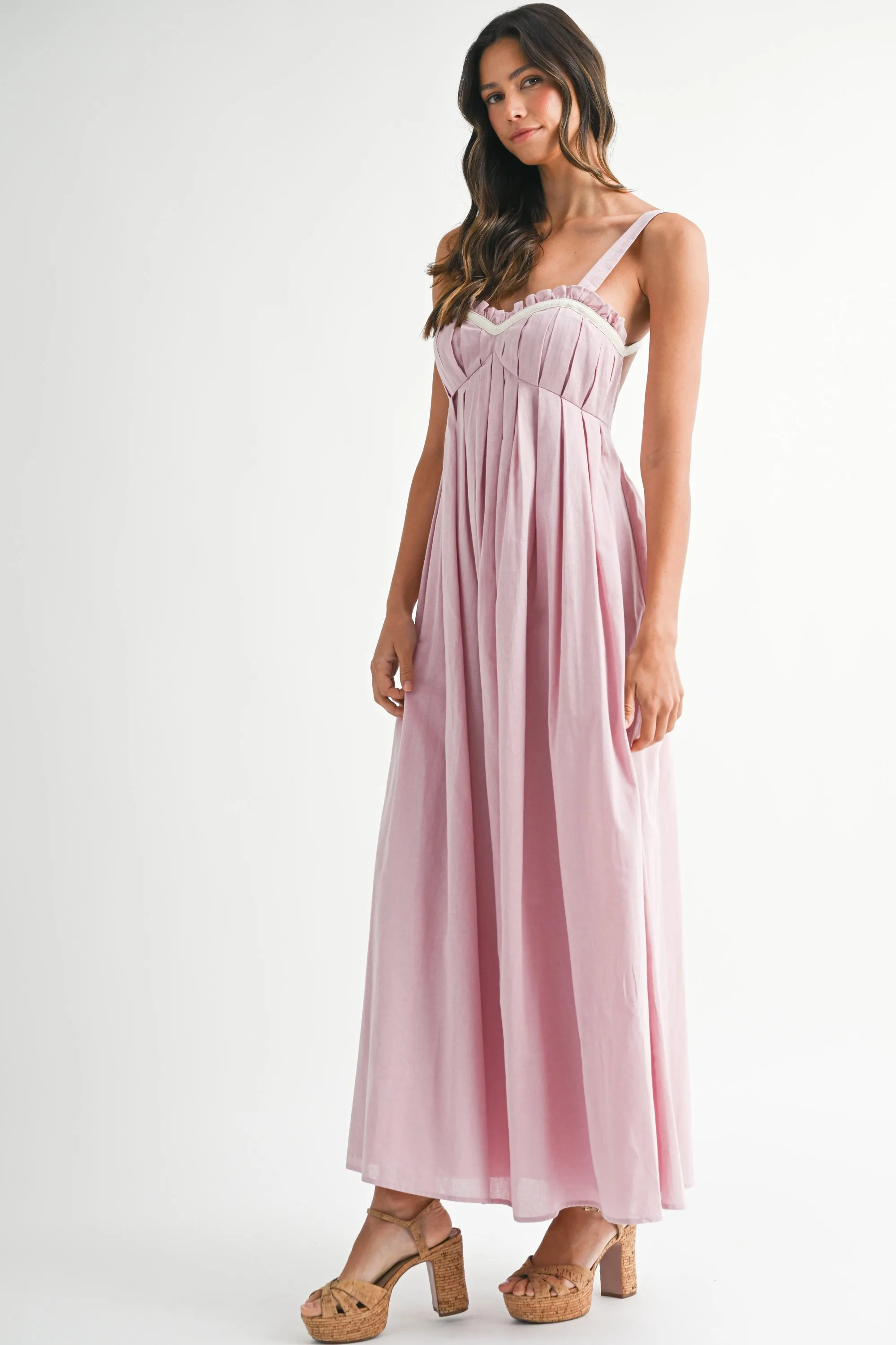 ORCA CONTRAST PIPING DETAIL CAMI MIDI DRESS sold by MABLE product image thumbnail 2