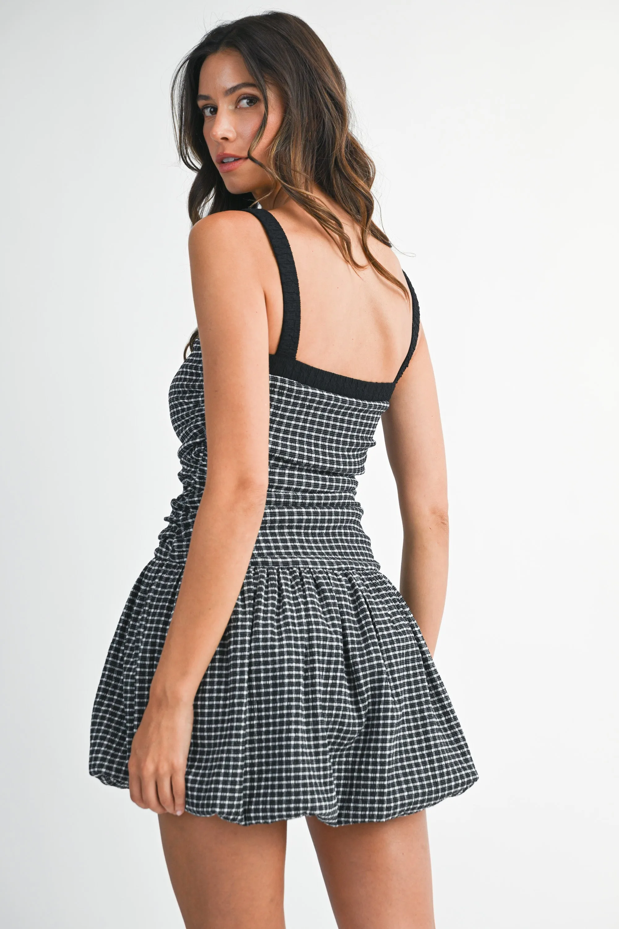 RONJEIH GINGHAM BALLOON MINI DRESS sold by MABLE product image thumbnail 3