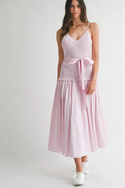 KIERA STRIPE MIDI DRESS made by MABLE