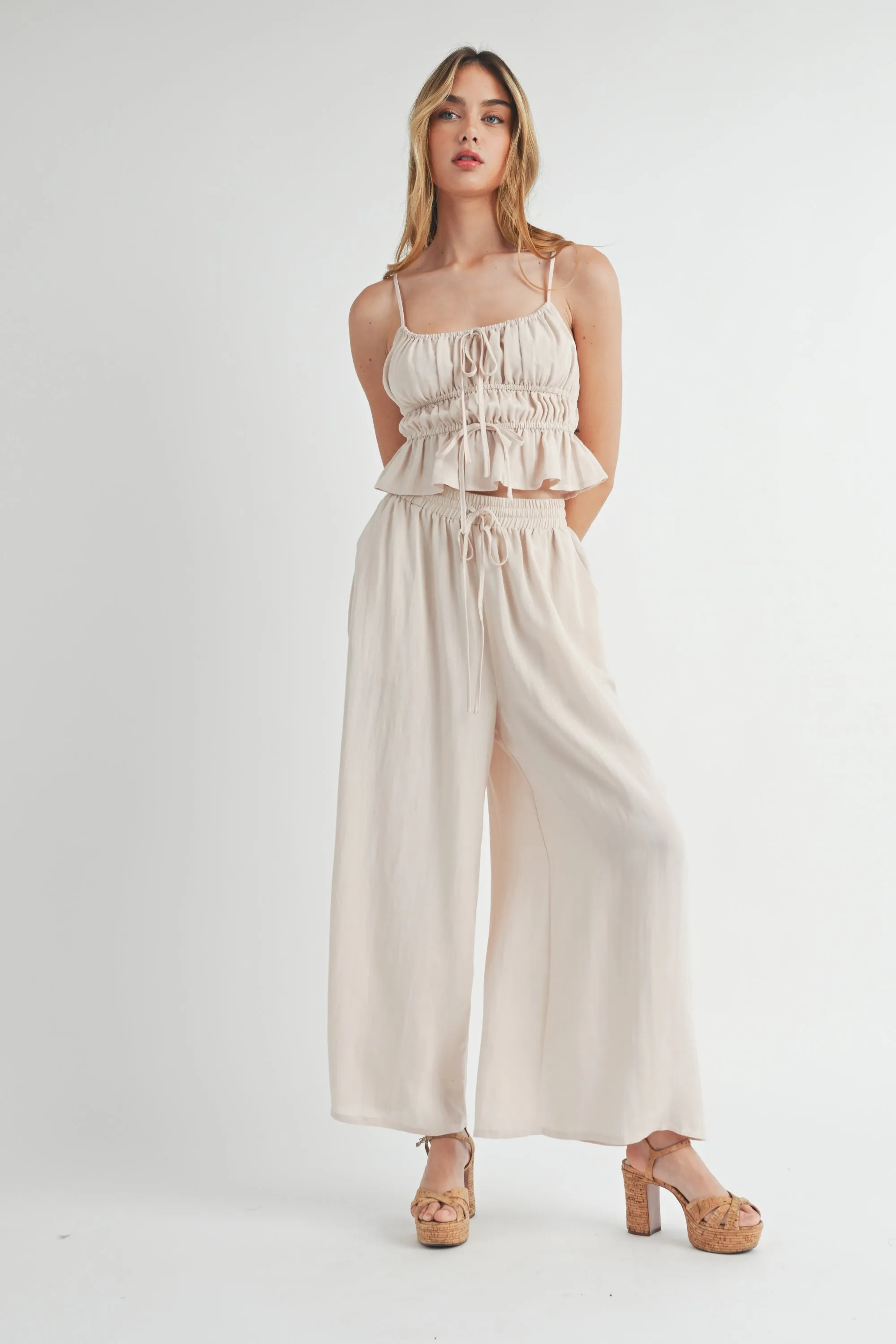 RYLAN CAMI TOP AND WIDE LEG PANTS SET sold by MABLE