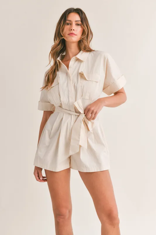 KATELYN BUTTON DOWN ROMPER sold by MABLE