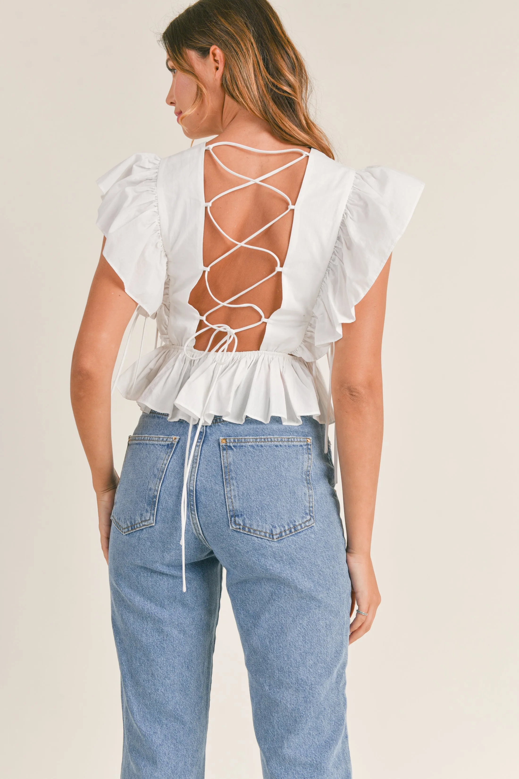 DASHA LACE UP DETAIL TOP sold by MABLE product image thumbnail 2