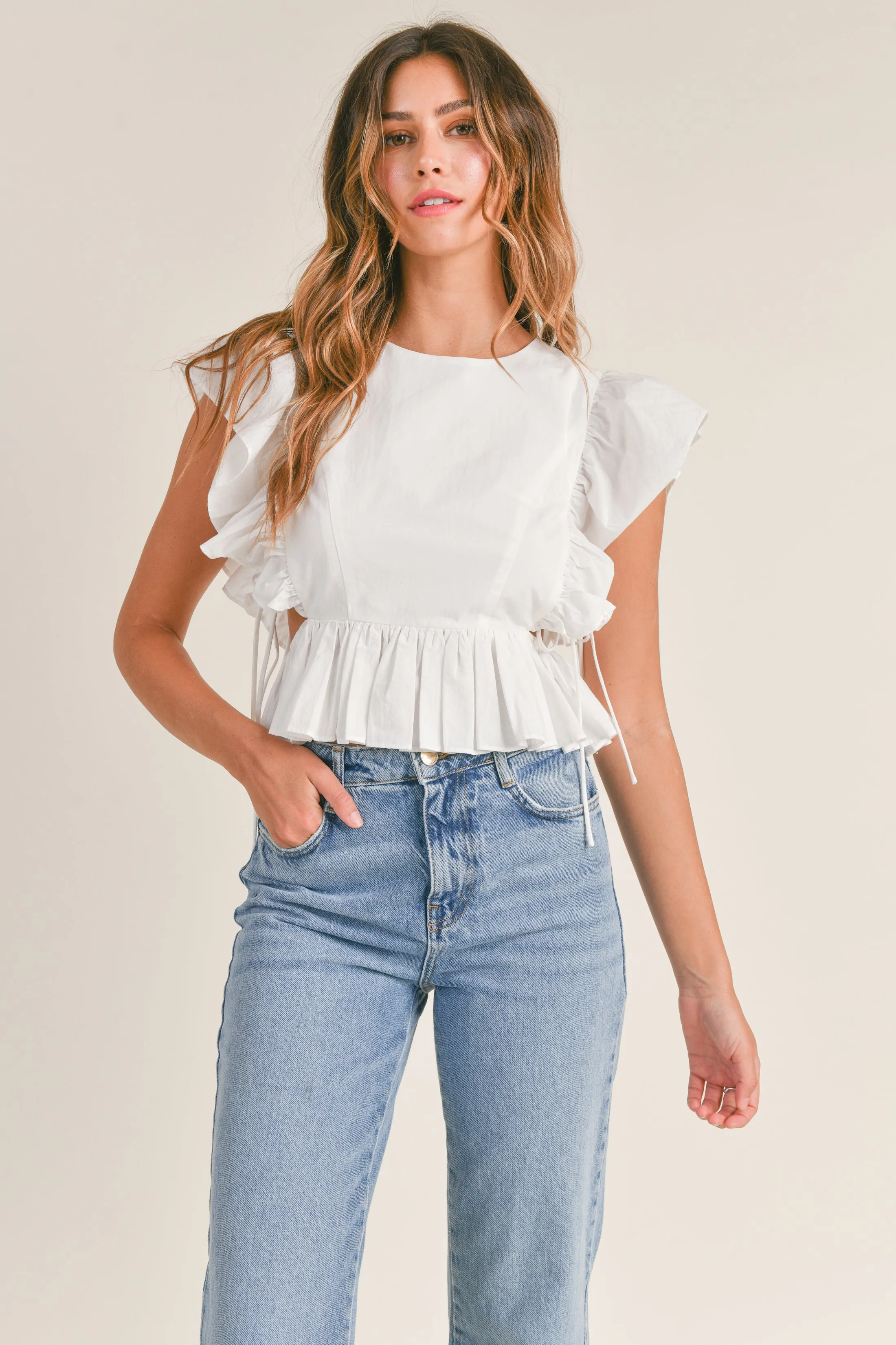 DASHA LACE UP DETAIL TOP sold by MABLE product image thumbnail 4