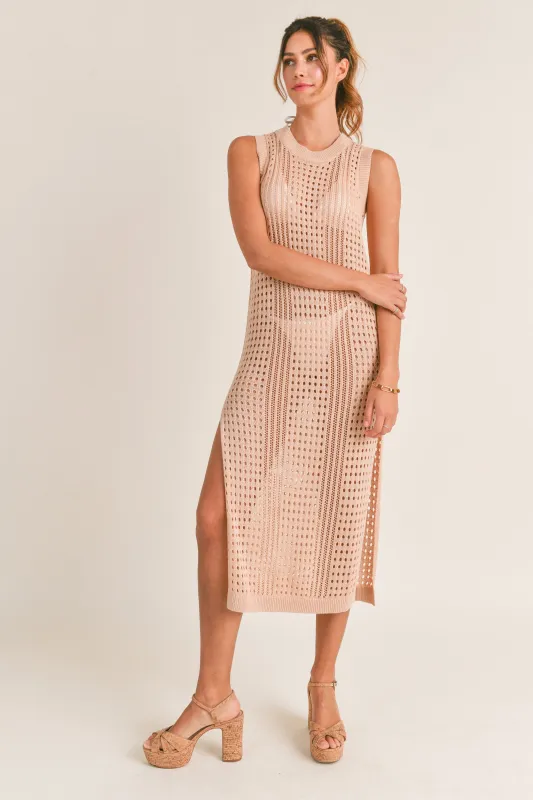 PALMER SLEEVELESS CROCHET MIDI DRESS sold by MABLE