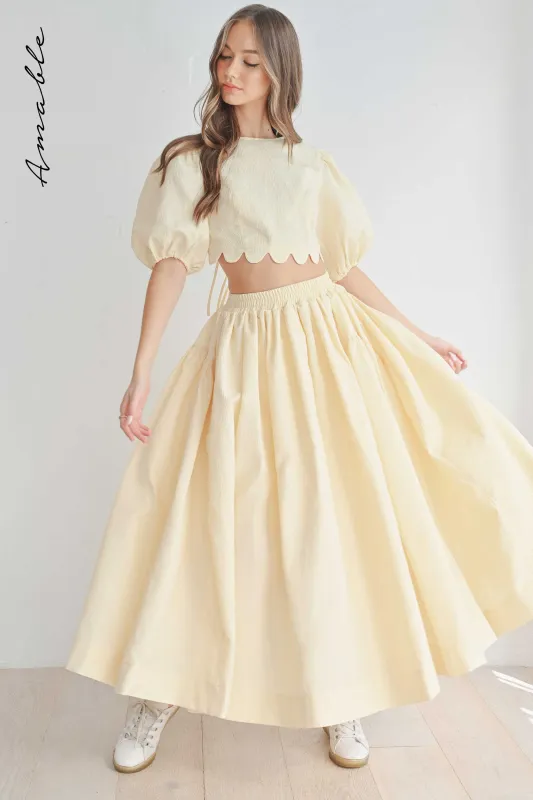 CHANDLER PUFF TOP AND SKIRT SET made by MABLE
