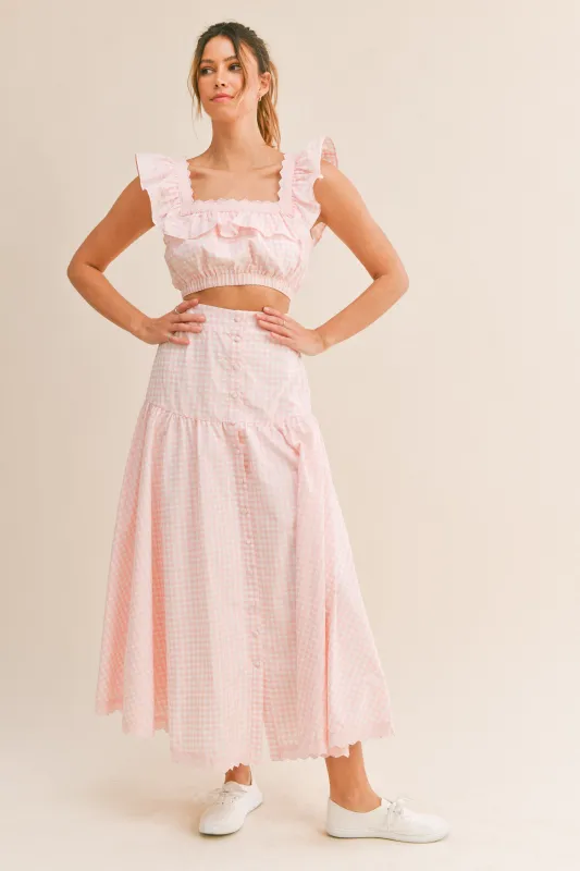 KENNA CROP TOP AND MIDI SKIRT SET made by MABLE
