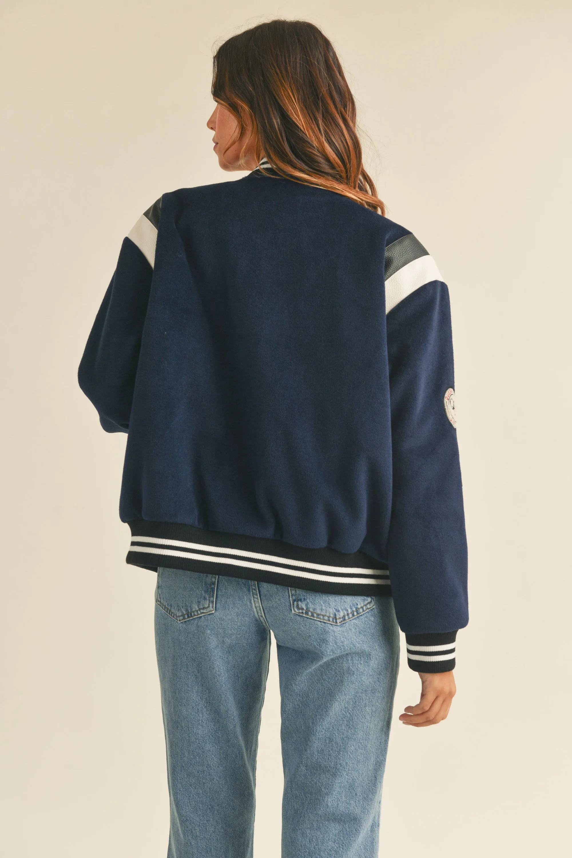 LEXIE BOMBER VARSITY JACKET W/ PATCHES sold by MABLE product image thumbnail 3