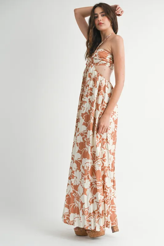 RIAN HALTER NECK CUTOUT DRESS sold by MABLE