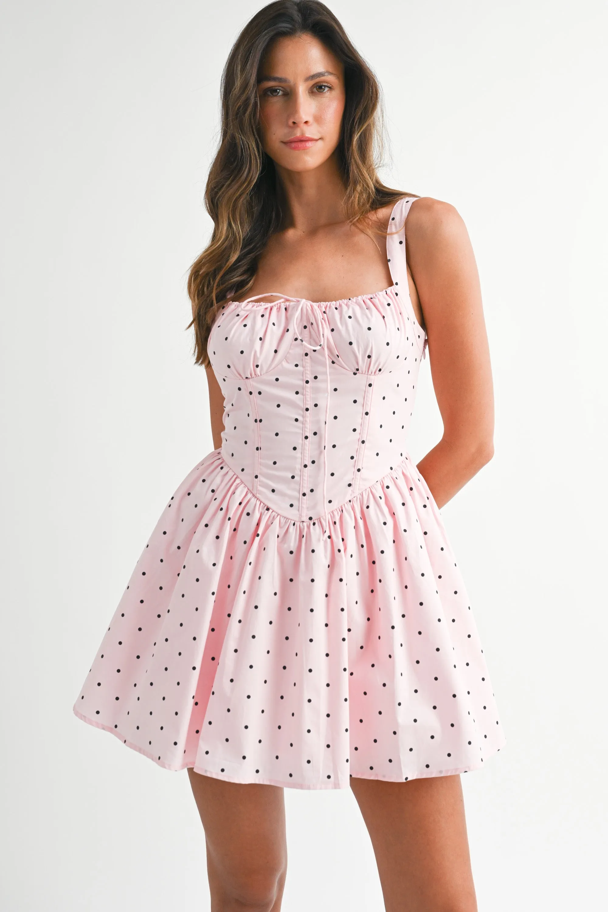 VADA PAISLEIGH LINEN BUSTIER MINI DRESS sold by MABLE