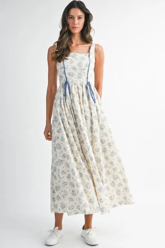 WHITLEY CONTRAST TIE STRAP DETAIL MIDI DRESS made by MABLE
