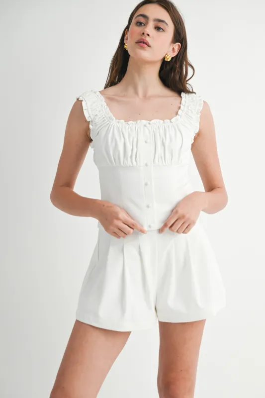 MARLEE SQUARE NECKLINE TOP AND SHORTS SET made by MABLE