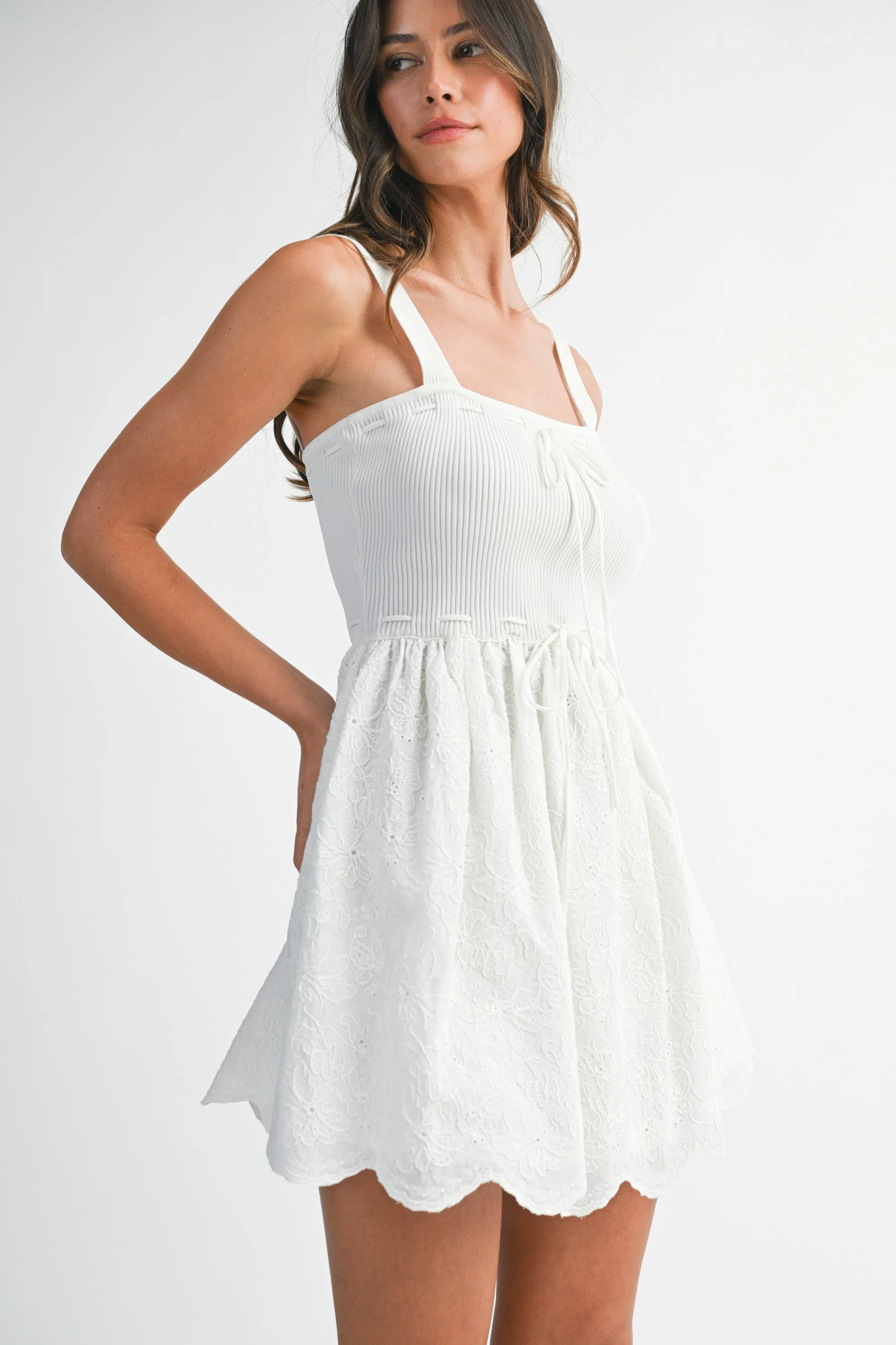 IVY KNIT WOVEN MIX MINI DRESS sold by MABLE product image thumbnail 2