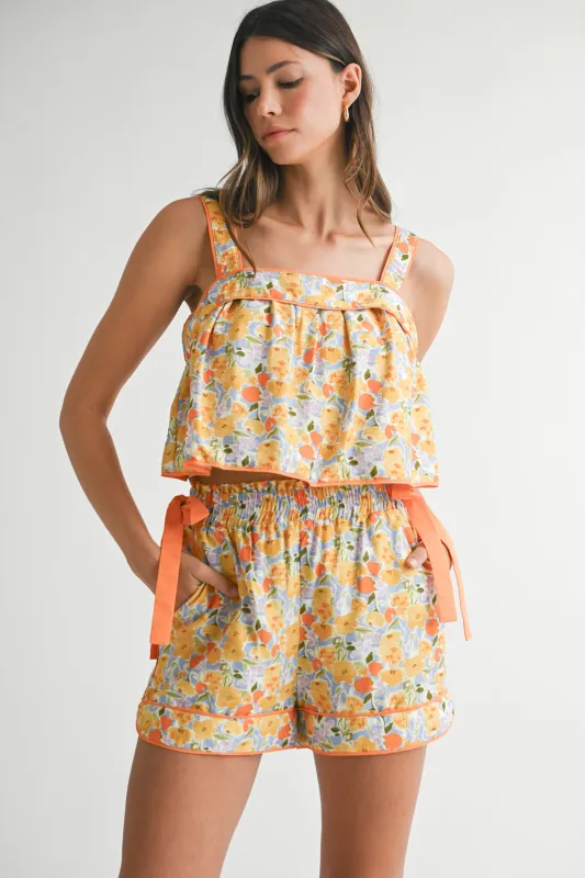 LENNON SHOULDER TIE TOP AND SHORTS SET made by MABLE