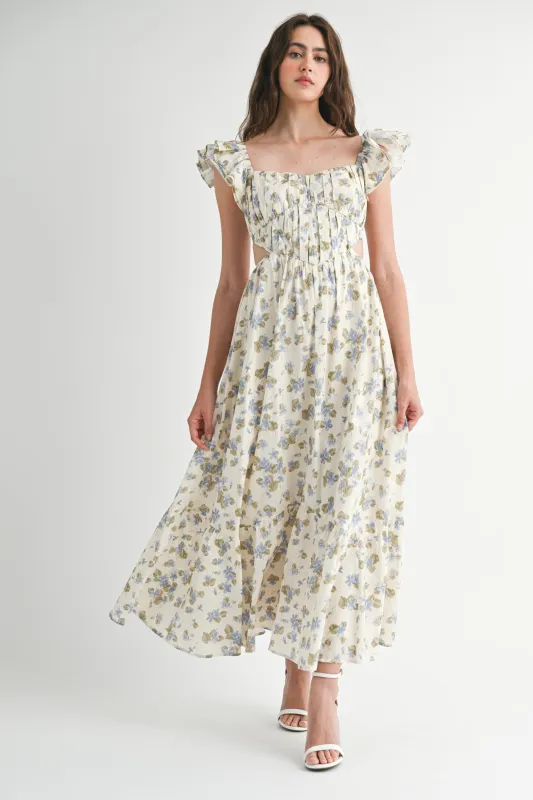 LUCIA FLUTTER SLEEVE CORSET DRESS made by MABLE