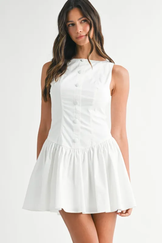 LAILA POPLIN LOW WAIST MINI DRESS sold by MABLE