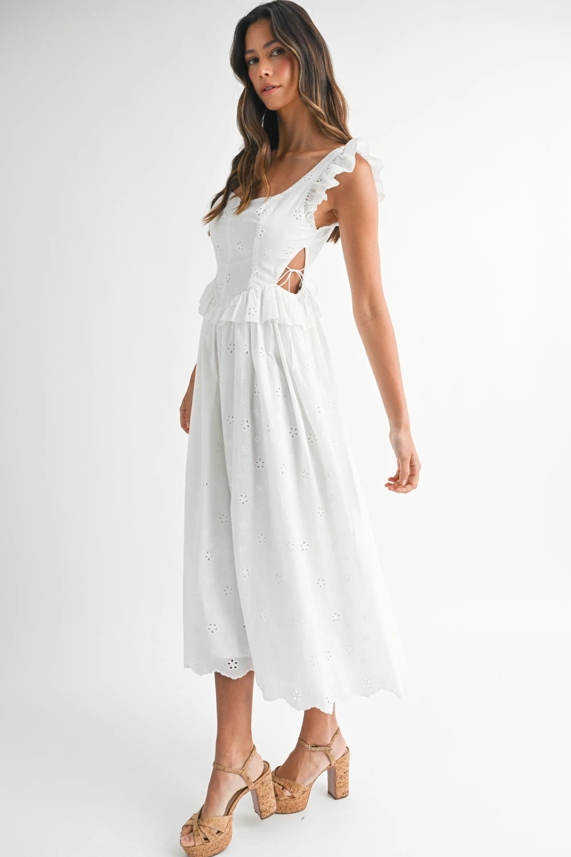 RILEY EYELET BUSTIER MIDI DRESS sold by MABLE product image thumbnail 2