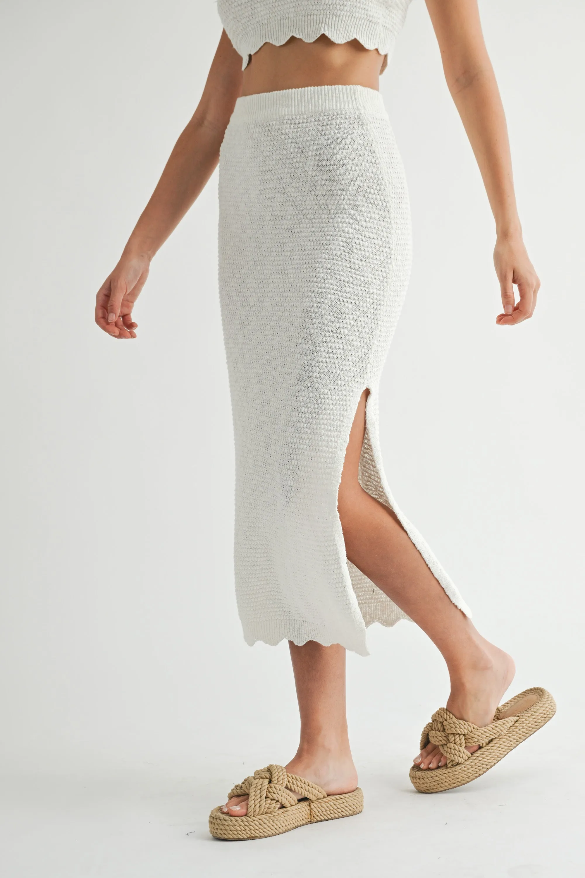 SCOUT SCALLOP TUBE TOP AND MIDI KNIT SKIRT SET sold by MABLE product image thumbnail 5