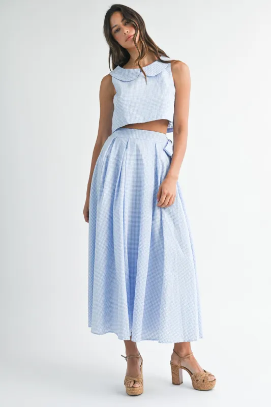 LAYLA SLEEVELESS COLLAR TOP AND SKIRT SET made by MABLE