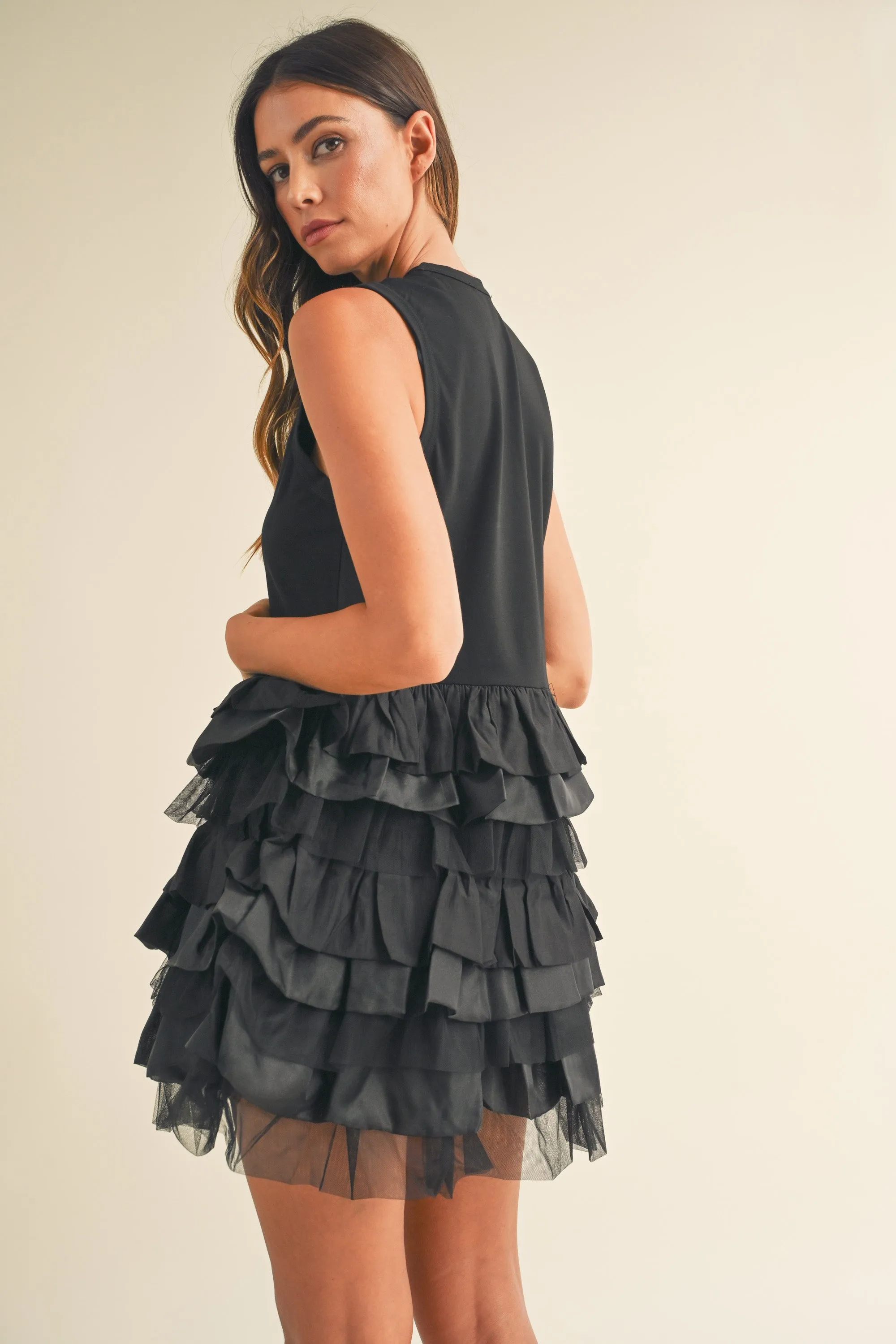 SABRINA TIERED RUFFLE MINI DRESS sold by MABLE product image thumbnail 3