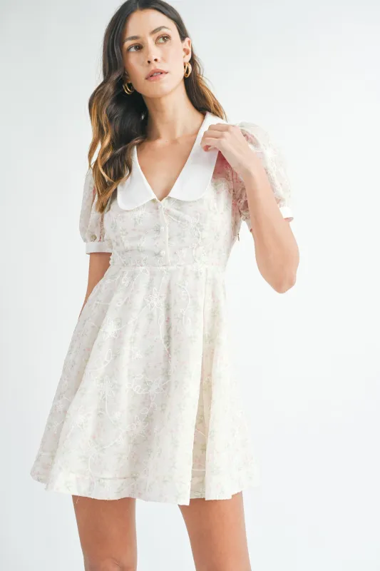 DEARICA BUTTON FRONT FLARE MINI DRESS made by MABLE