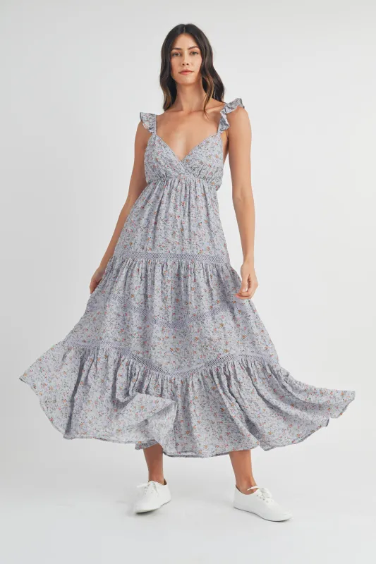 PAISLEE FLORAL PRINT MAXI DRESS made by MABLE
