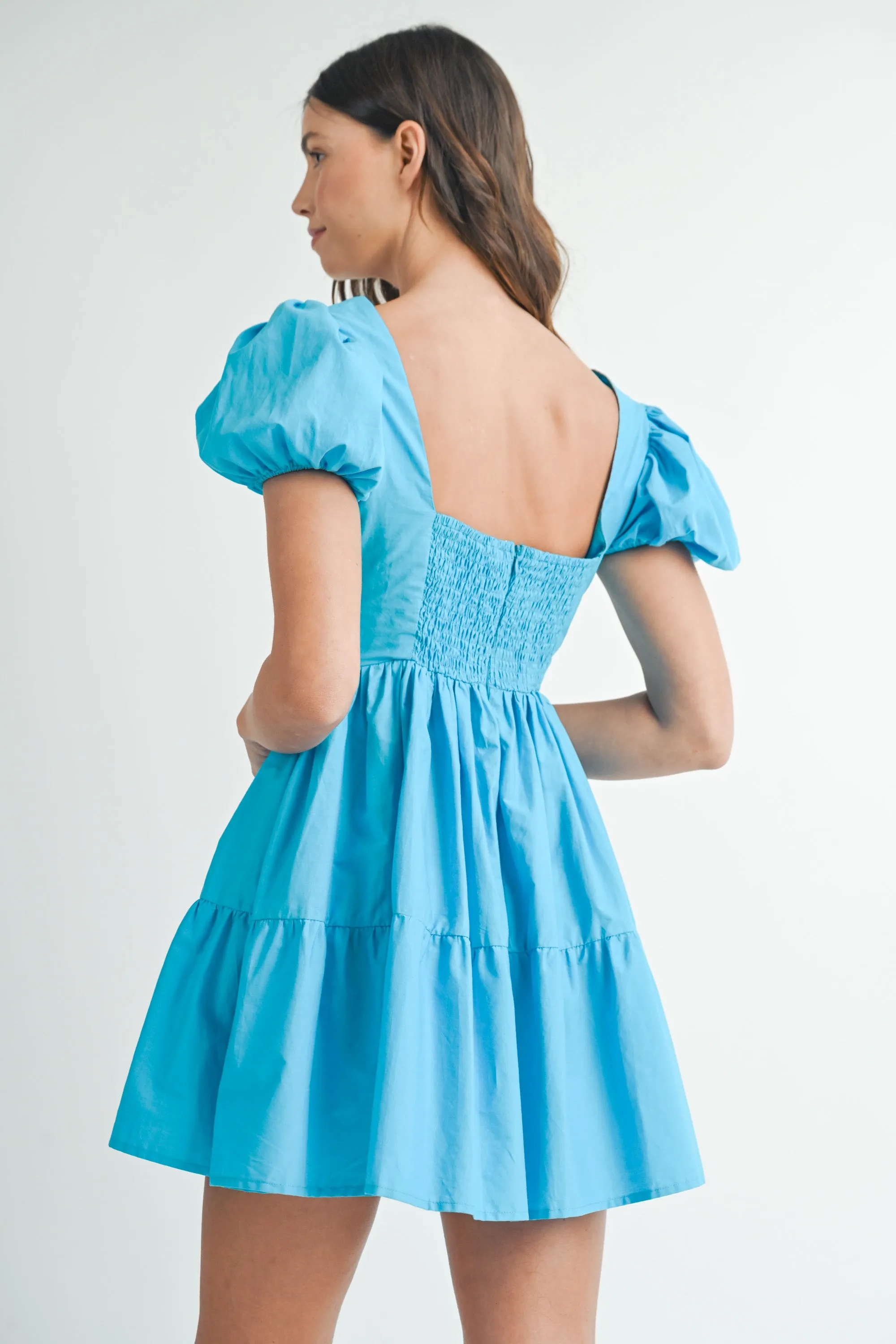 MORGANE BUTTON FRONT PUFF SLEEVE MINI DRESS sold by MABLE product image thumbnail 2