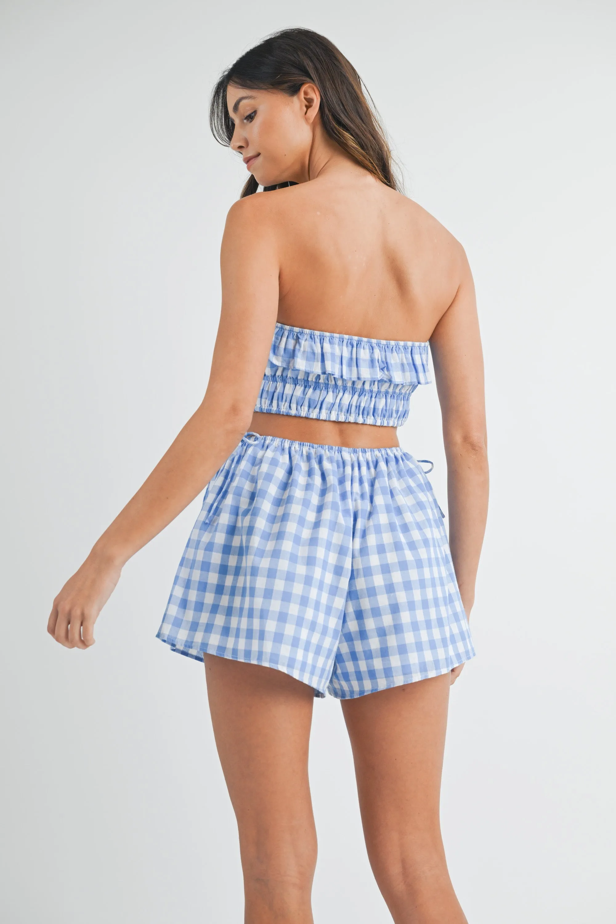 FINLEY GINGHAM TUBE CUT OUT DETAIL ROMPER sold by MABLE product image thumbnail 2
