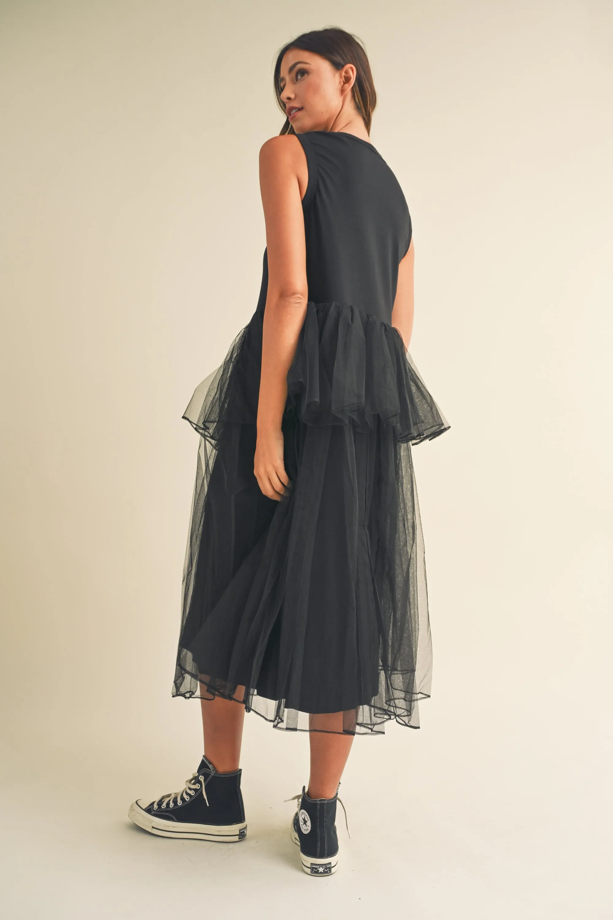 TALIA TULLE CONTRASTED MIDI DRESS sold by MABLE product image thumbnail 3