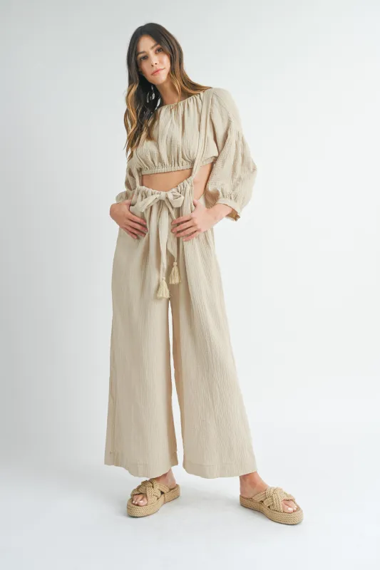 ELORA CROP TOP BAGGY PANTS SET sold by MABLE