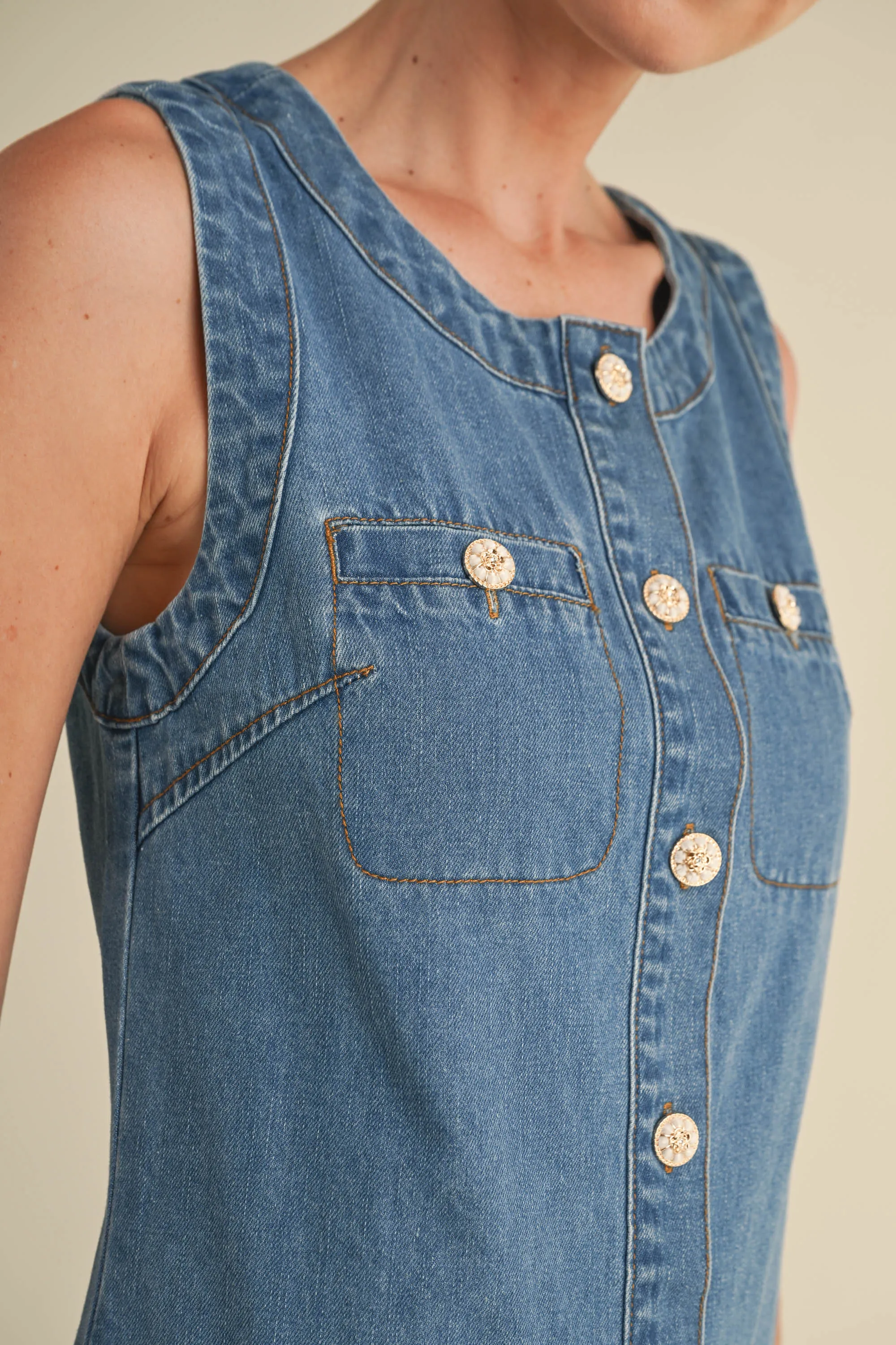 SORAYA DENIM MINI DRESS sold by MABLE product image thumbnail 5