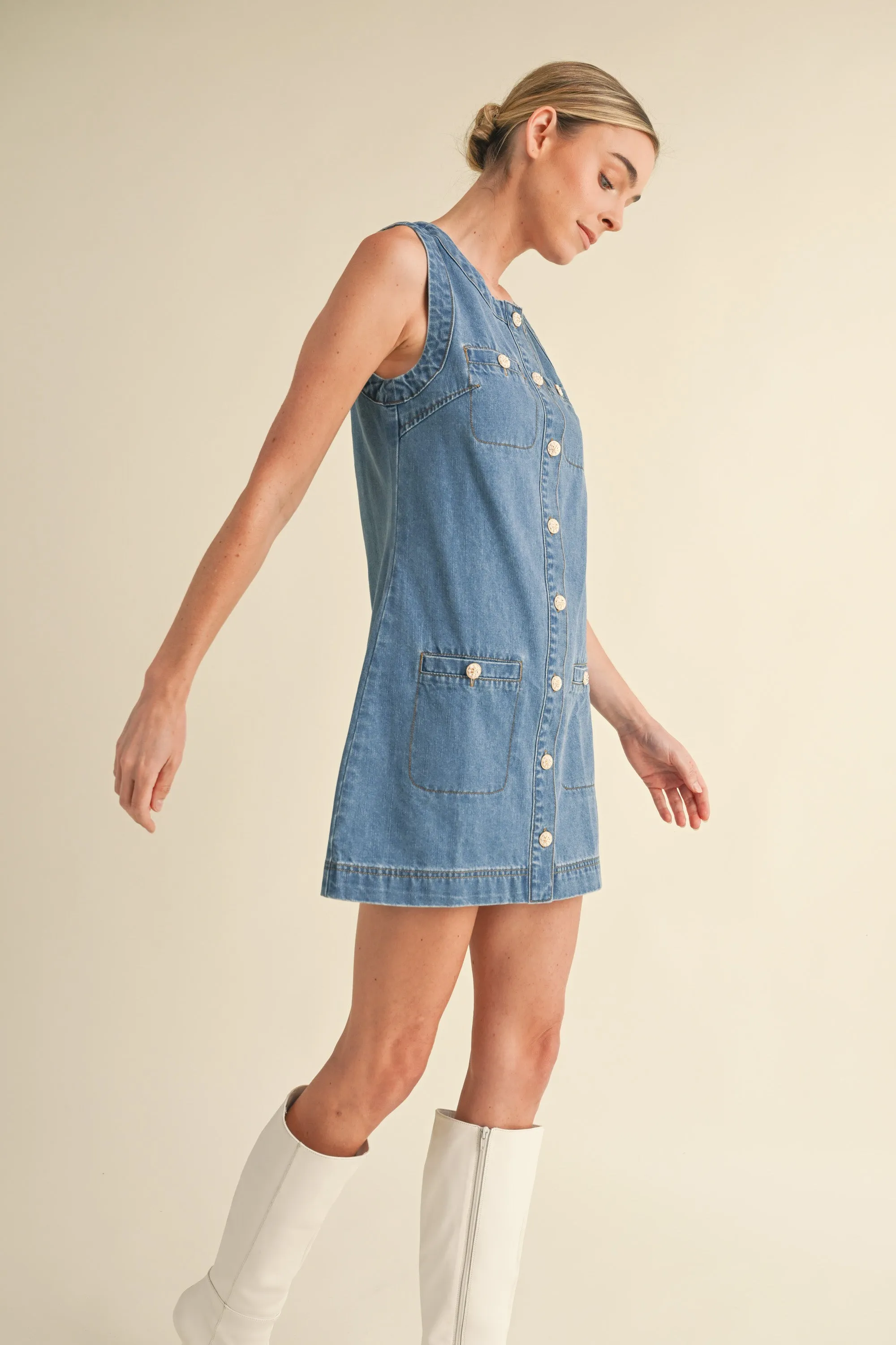 SORAYA DENIM MINI DRESS sold by MABLE product image thumbnail 2