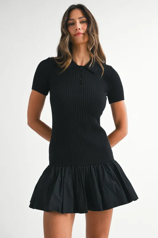 GALILEA POLO KNIT MINI DRESS made by MABLE