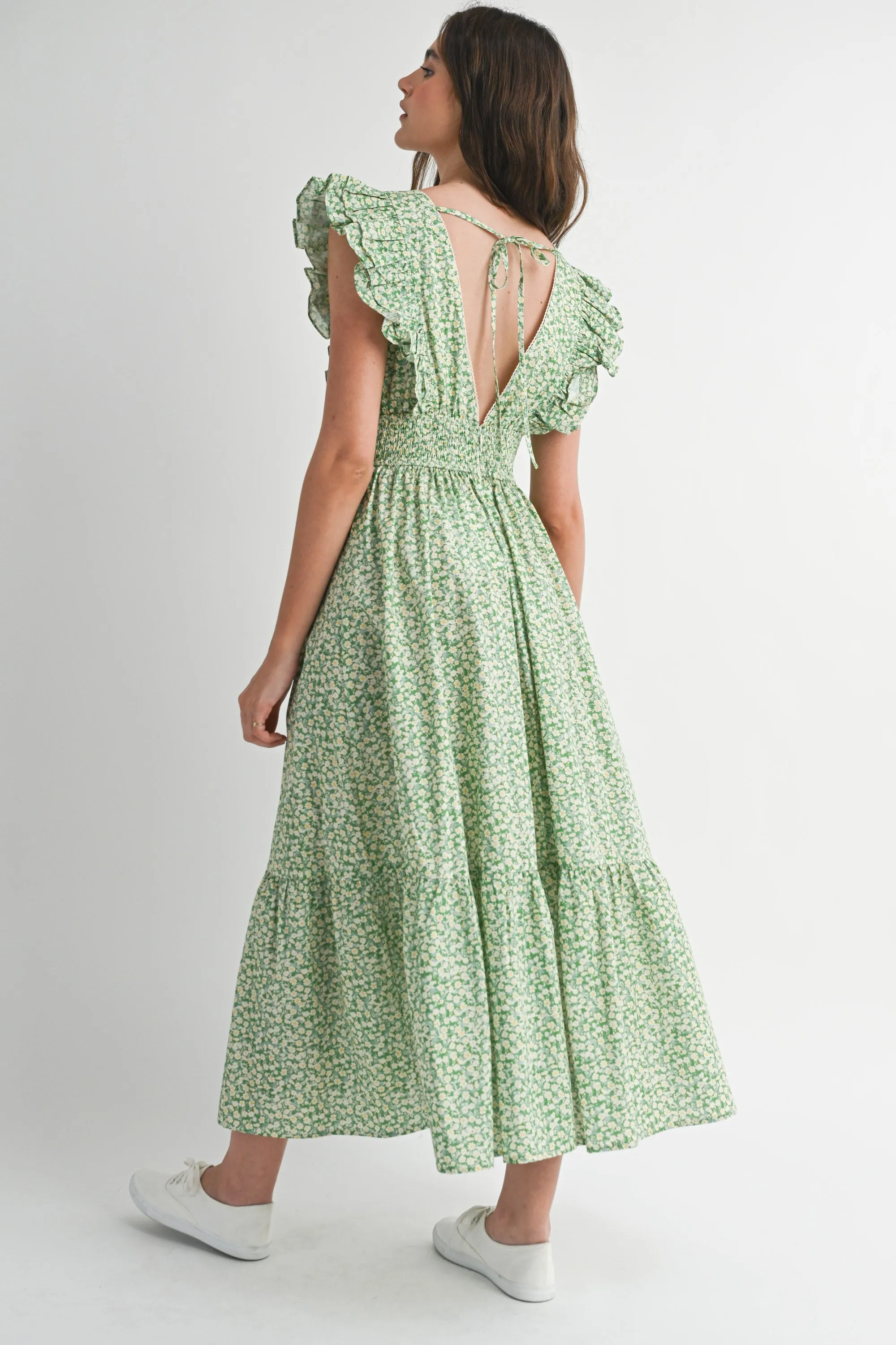 SARAI FLUTTER SLEEVE MIDI DRESS sold by MABLE product image thumbnail 3