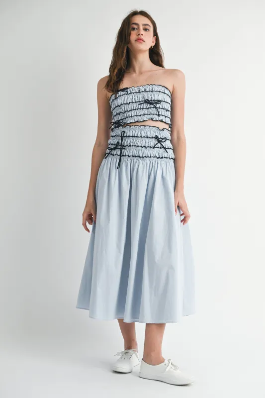 MARYAM TUBE TOP MIDI SKIRT SET made by MABLE