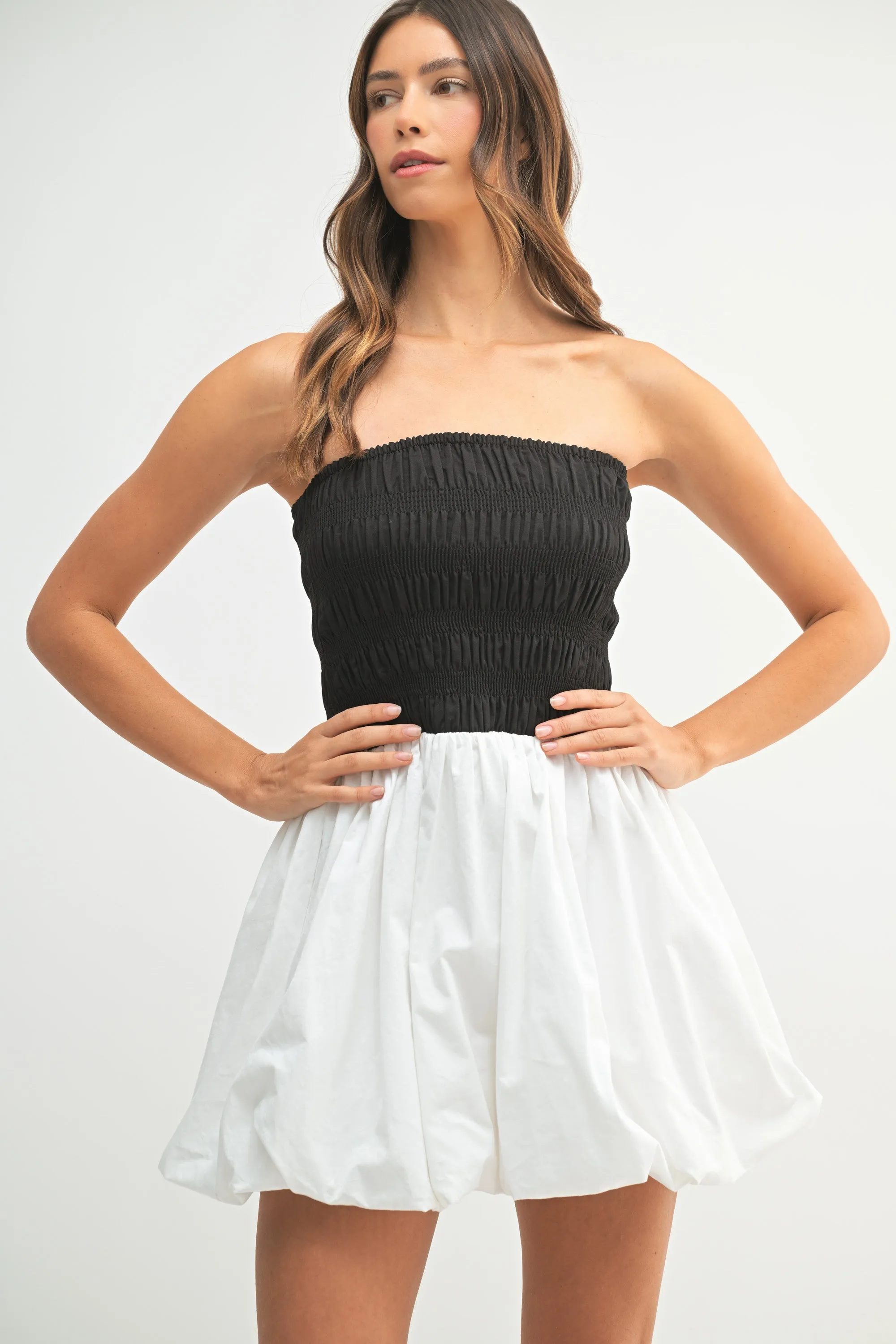 LOHAN BUBBLE HEM TUBE MINI DRESS sold by MABLE