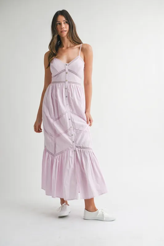 LILLEMORE LACE TRIM STRAP DRESS made by MABLE