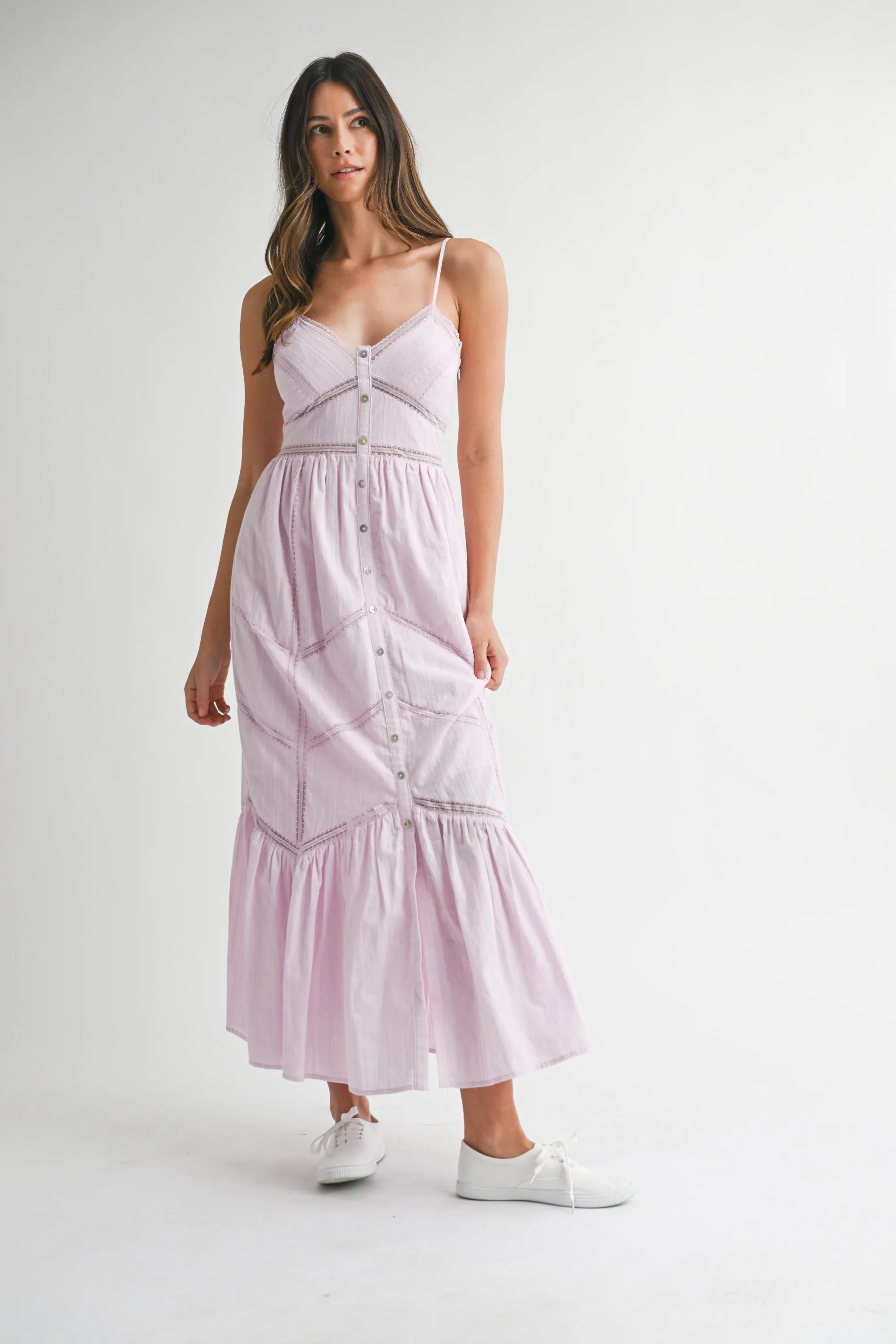 LILLEMORE LACE TRIM STRAP DRESS sold by MABLE