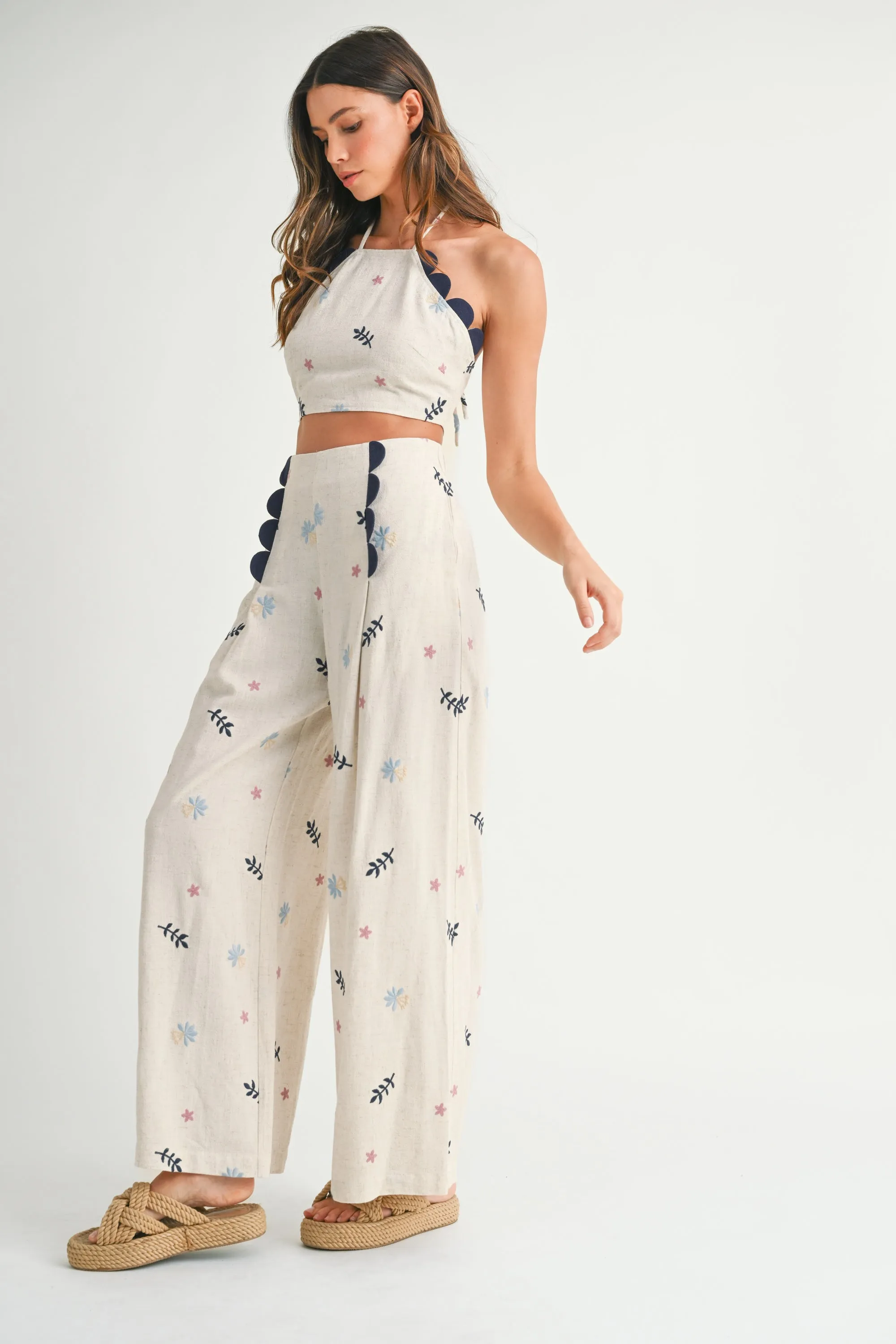 AMIRI CONTRAST SCALLOP TOP PANTS SET sold by MABLE product image thumbnail 2