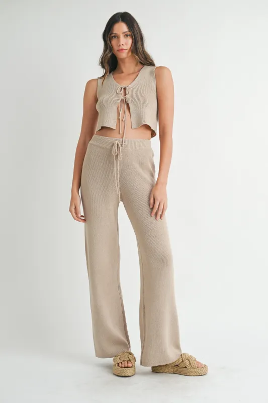NICOLE KNIT VEST PANT SET made by MABLE