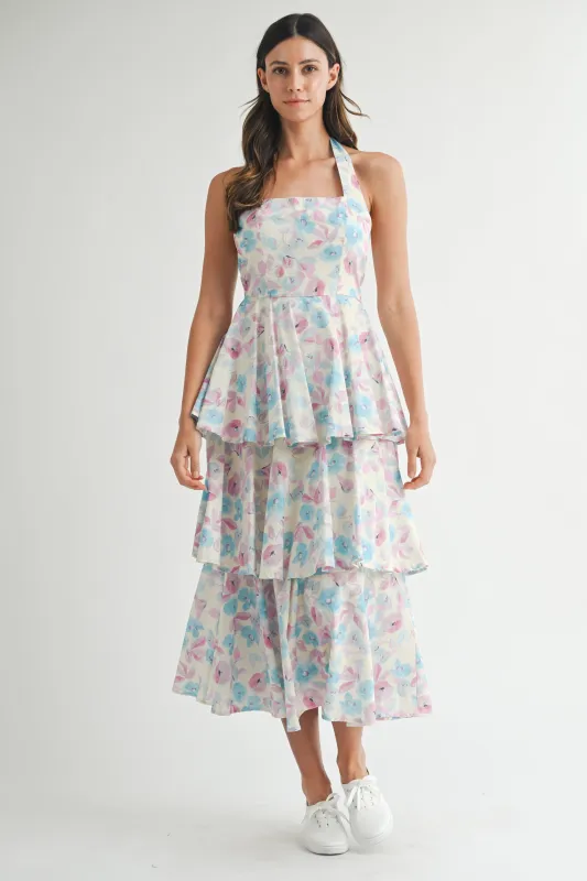 NOELLE PRINTED TIERED DRESS sold by MABLE