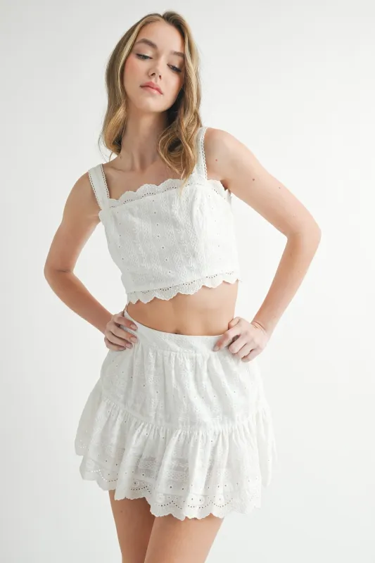 MIA CROP TOP TIERED SKIRT SET made by MABLE