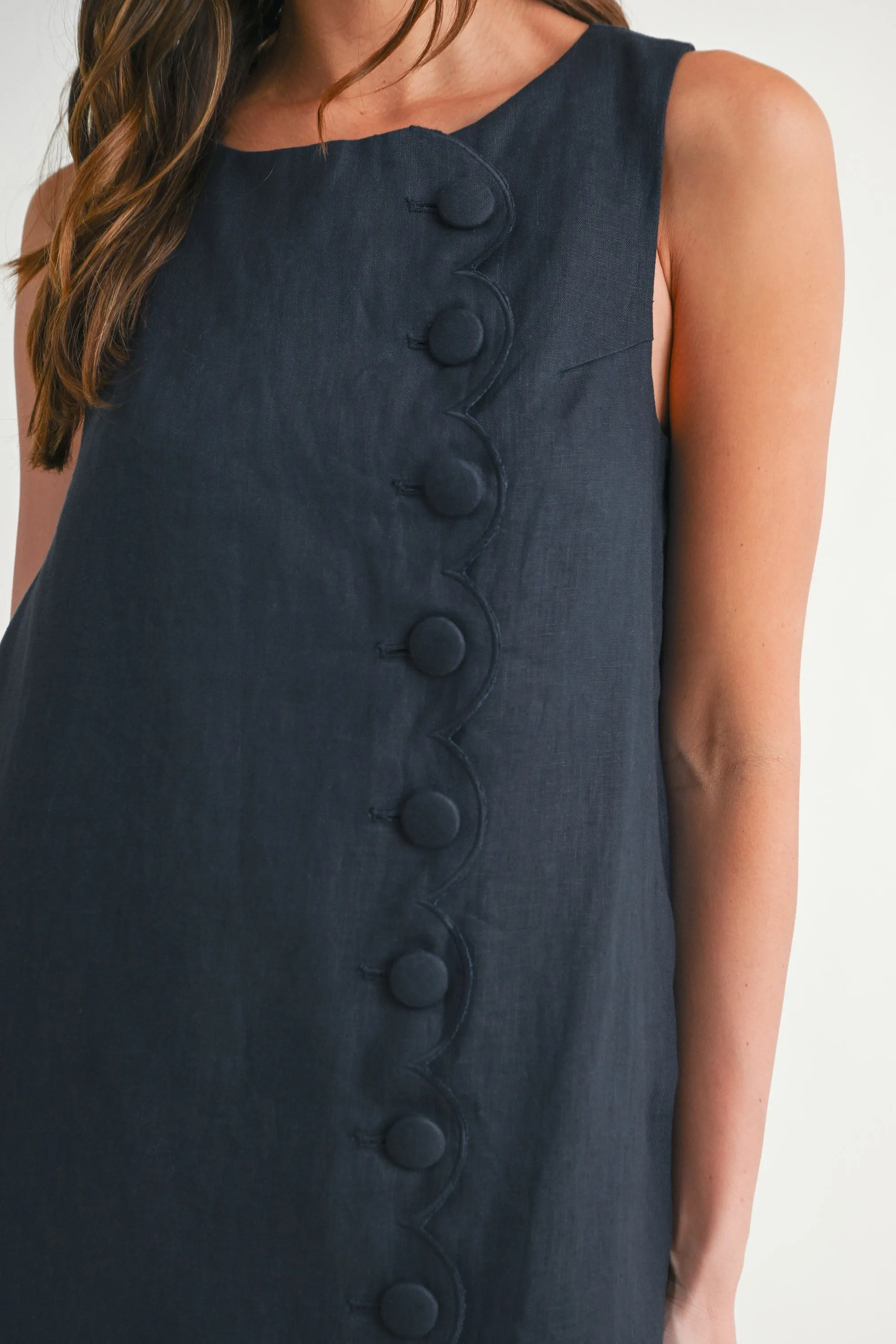 KAIA SCALLOP WITH LINEN MINI DRESS sold by MABLE product image thumbnail 4