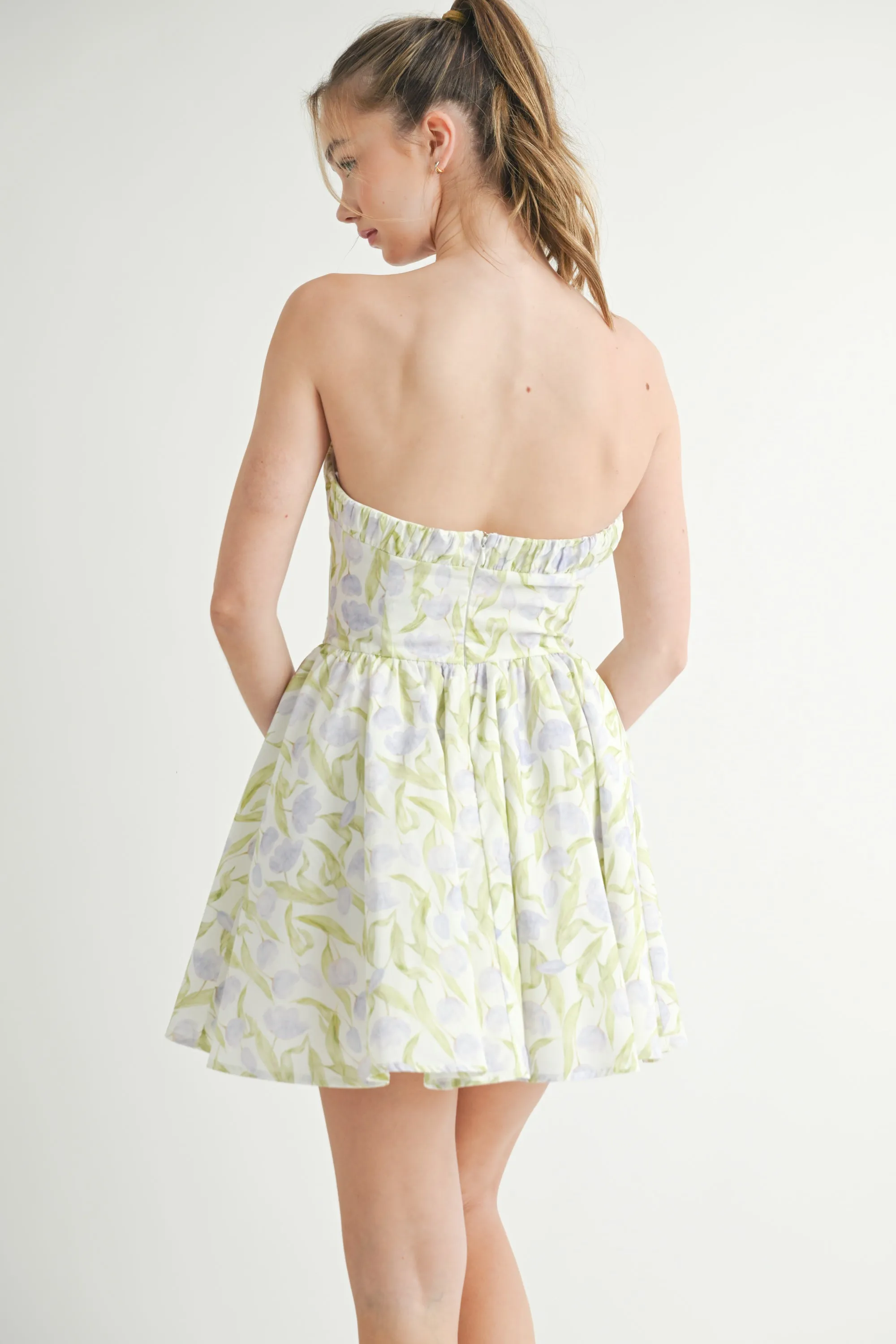 NEWBURY PRINTED BUSTIER MINI DRESS sold by MABLE product image thumbnail 3
